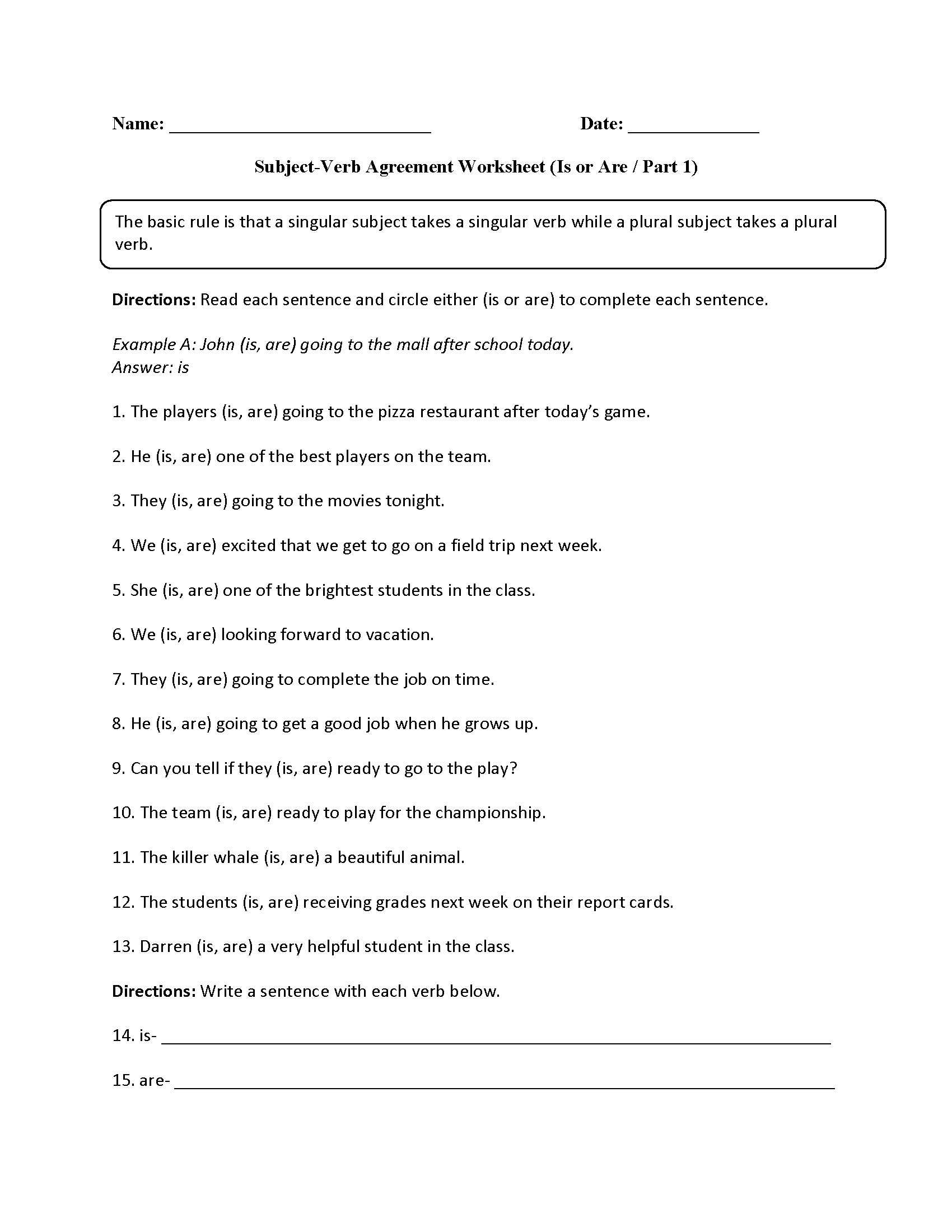 English Worksheets for Grade 1 with Subject Verb Agreement Test Luxury Kids Free English Worksheets for