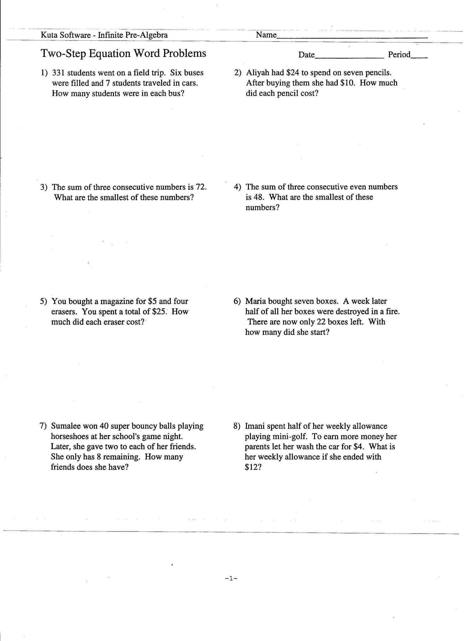 Equations Of Lines Worksheet Answer Key Also Writing Equations Word Problems Worksheet the Best Worksheets Image