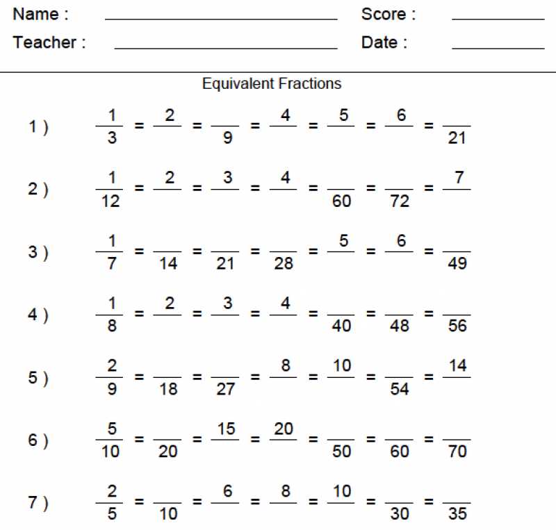 Equivalent Fractions Worksheet 5th Grade Also Equivalent Fractions 3rd Gradeksheet Paring Lessons Tes