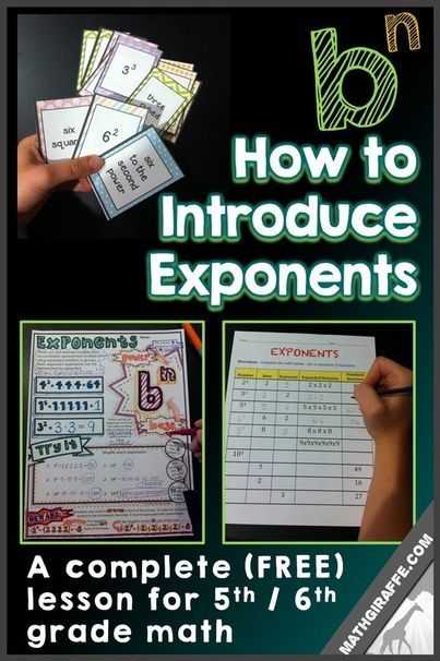 Exponents Worksheets 6th Grade Along with Introducing Exponents A Lesson for 5th and 6th Grade Math Free
