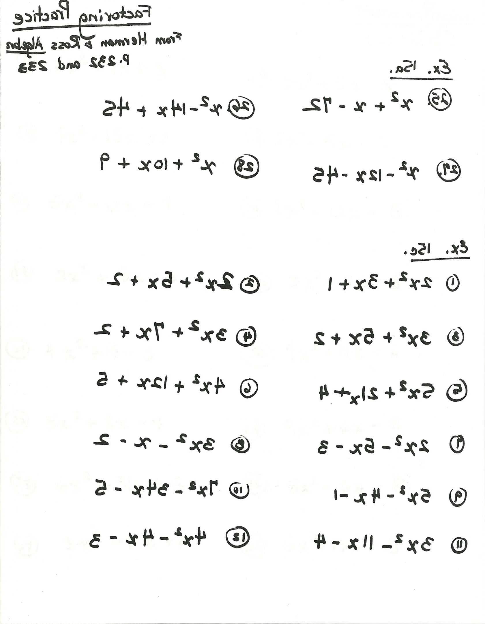 Factoring Difference Of Squares Worksheet Answers as Well as Algebra Worksheet Factoring Polynomials the form Breadandhearth