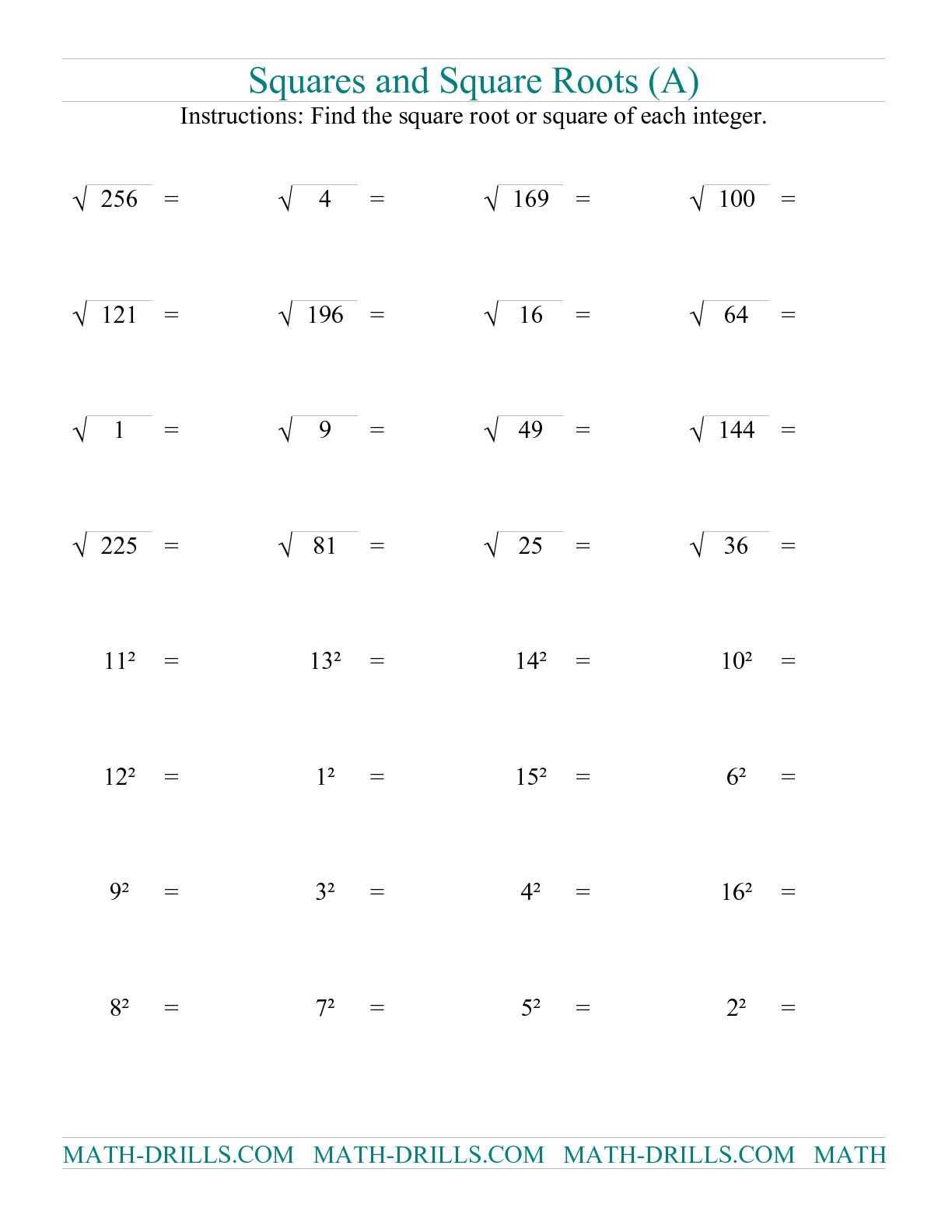 Finding Slope Worksheet together with the Squares and Square Roots A Number Sense Worksheet