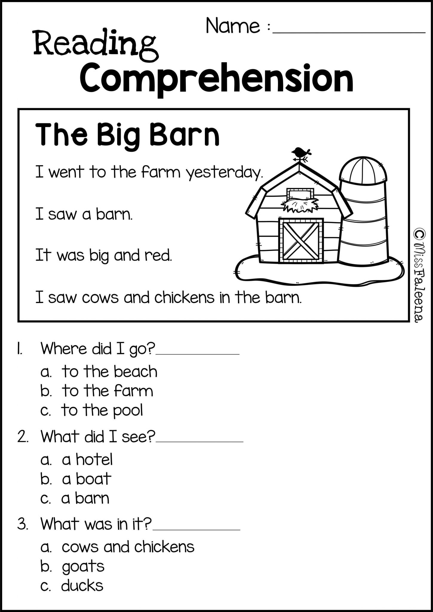 First Grade Reading Comprehension Worksheets Along with Reading Prehension Set 2