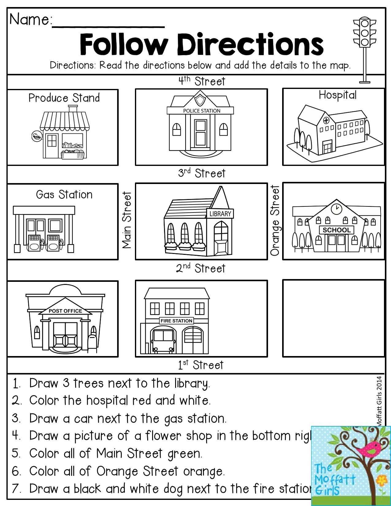 Following Directions Worksheet Middle School Along with Follow Directions Read the Directions and Add the Details to the