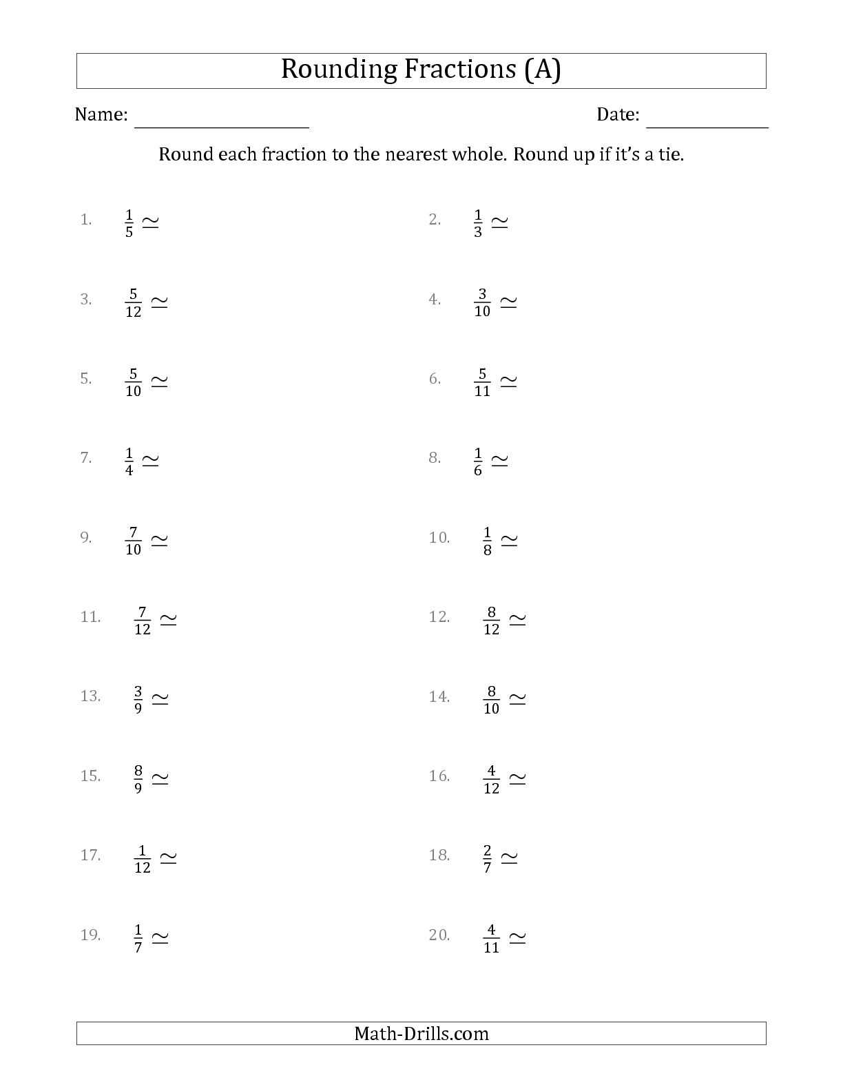 Fractions On A Number Line Worksheet Pdf Along with Rounding Fractions to the Nearest whole A Of Numbers Worksheets Year