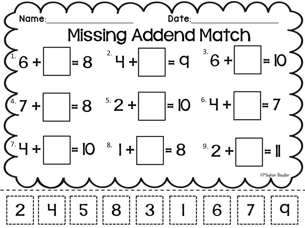 Free Preschool Worksheets Pdf as Well as Grade Worksheet Missing Addend Worksheets First Grade Gras