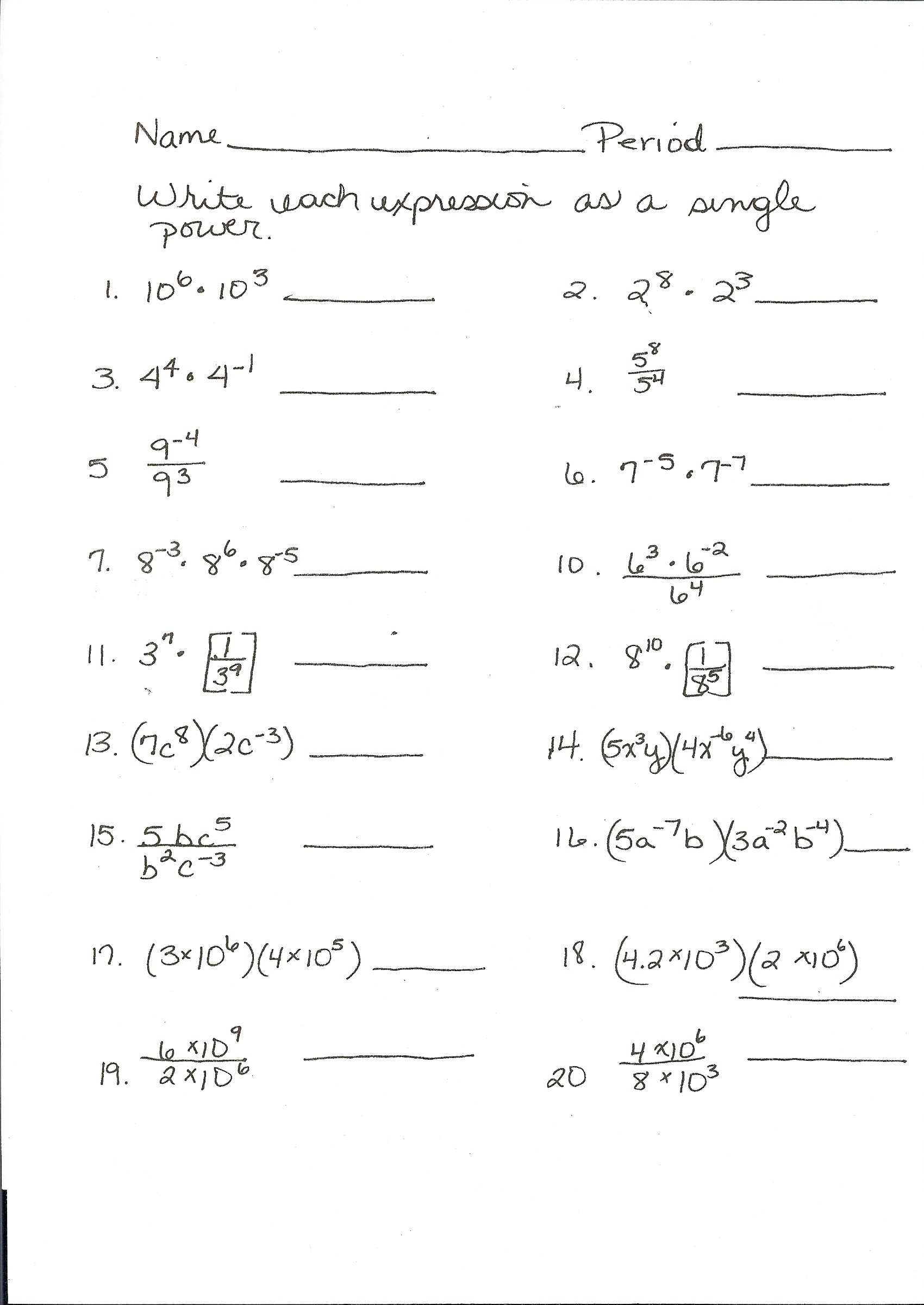 Free Printable 7th Grade Math Worksheets with 8th Grade Math Pretest Worksheet
