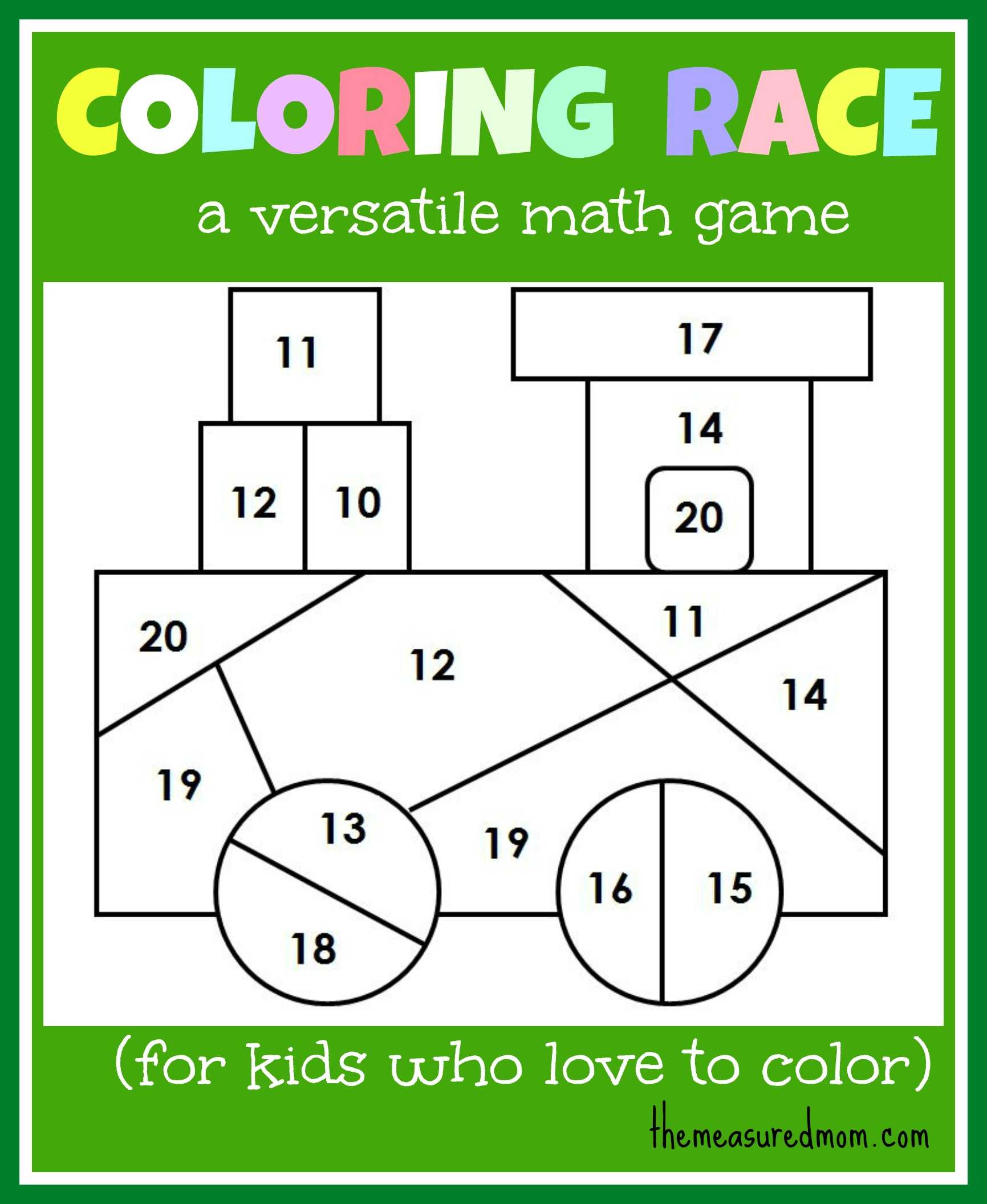 Free Printable Christmas Worksheets for Kids together with Math Game for Kids Coloring Race Bines Math and Coloring the