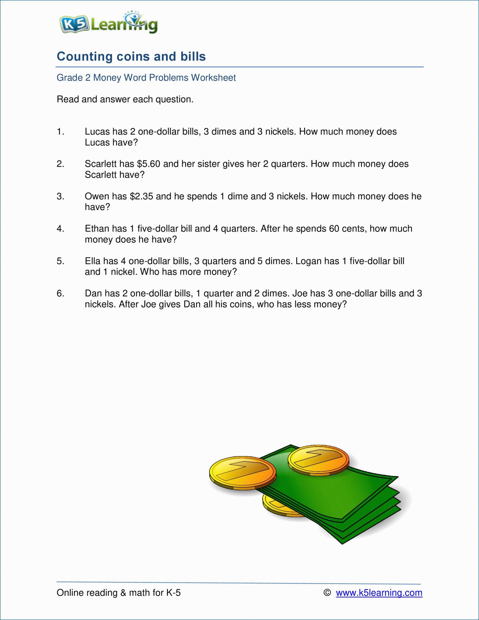 Free Printable Coin Worksheets together with Money Worksheets for Grade 2 the Best Worksheets Image Collection