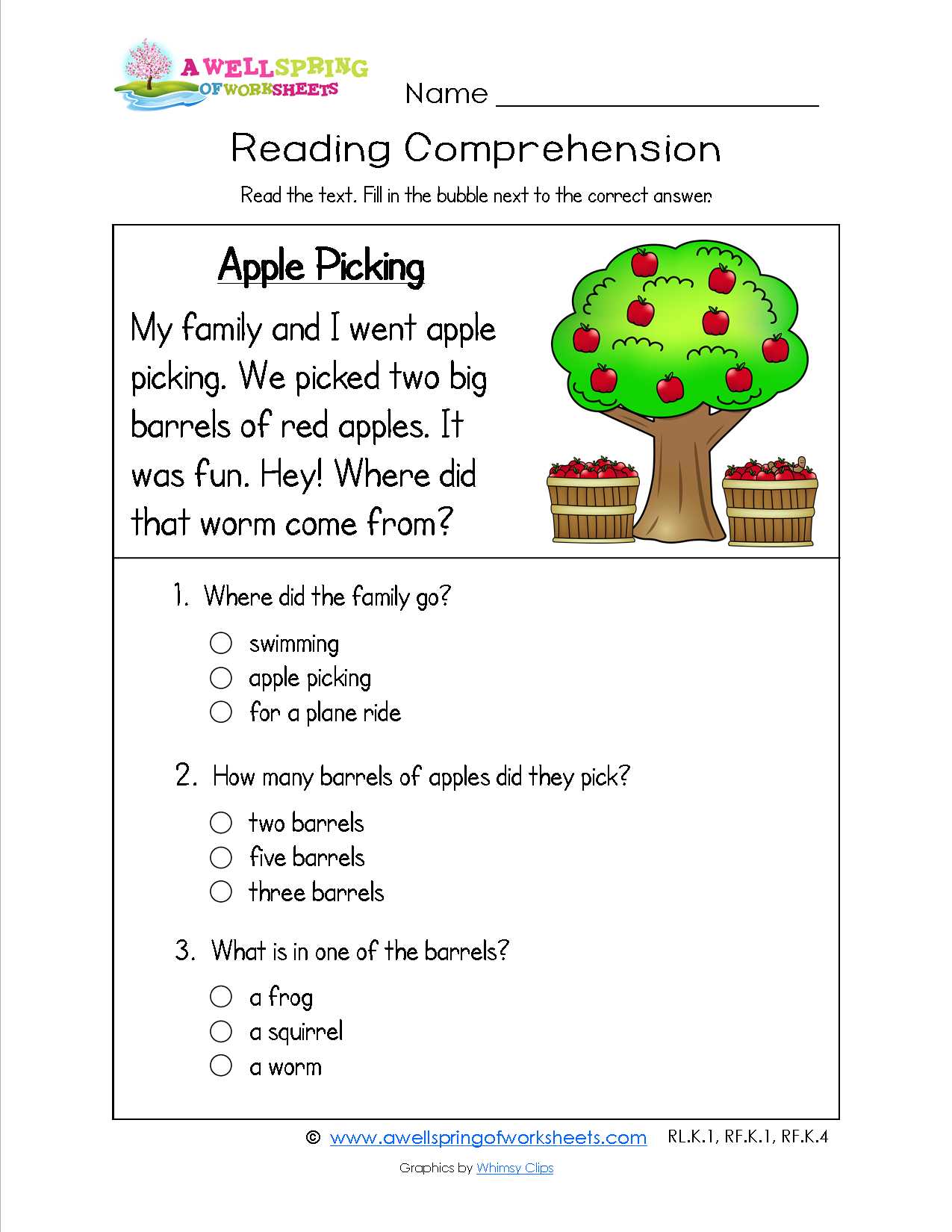 Free Reading Comprehension Worksheets for 3rd Grade and Kindergarten Grade 1 Reading Passages Descargardropbox Kindergarten