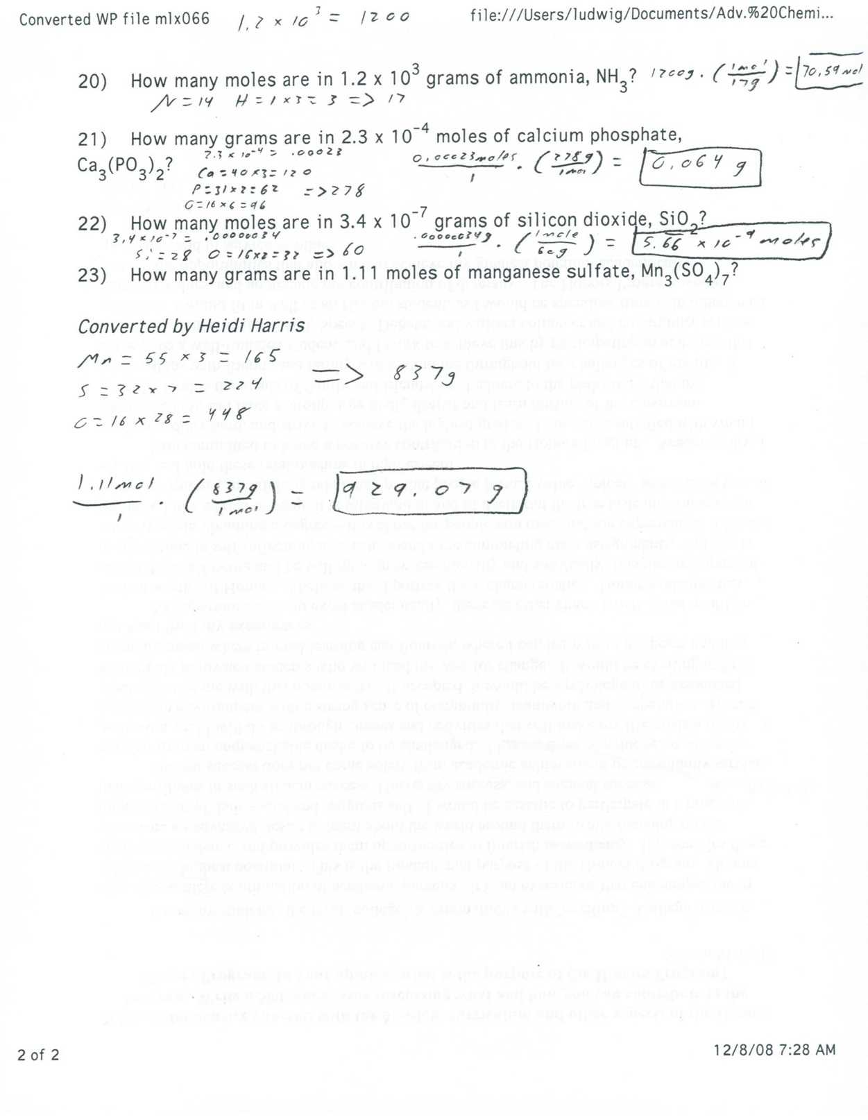 Gas Stoichiometry Worksheet with solutions and Worksheet Grams Moles Calculations Worksheet Ewinetaste Worksheet