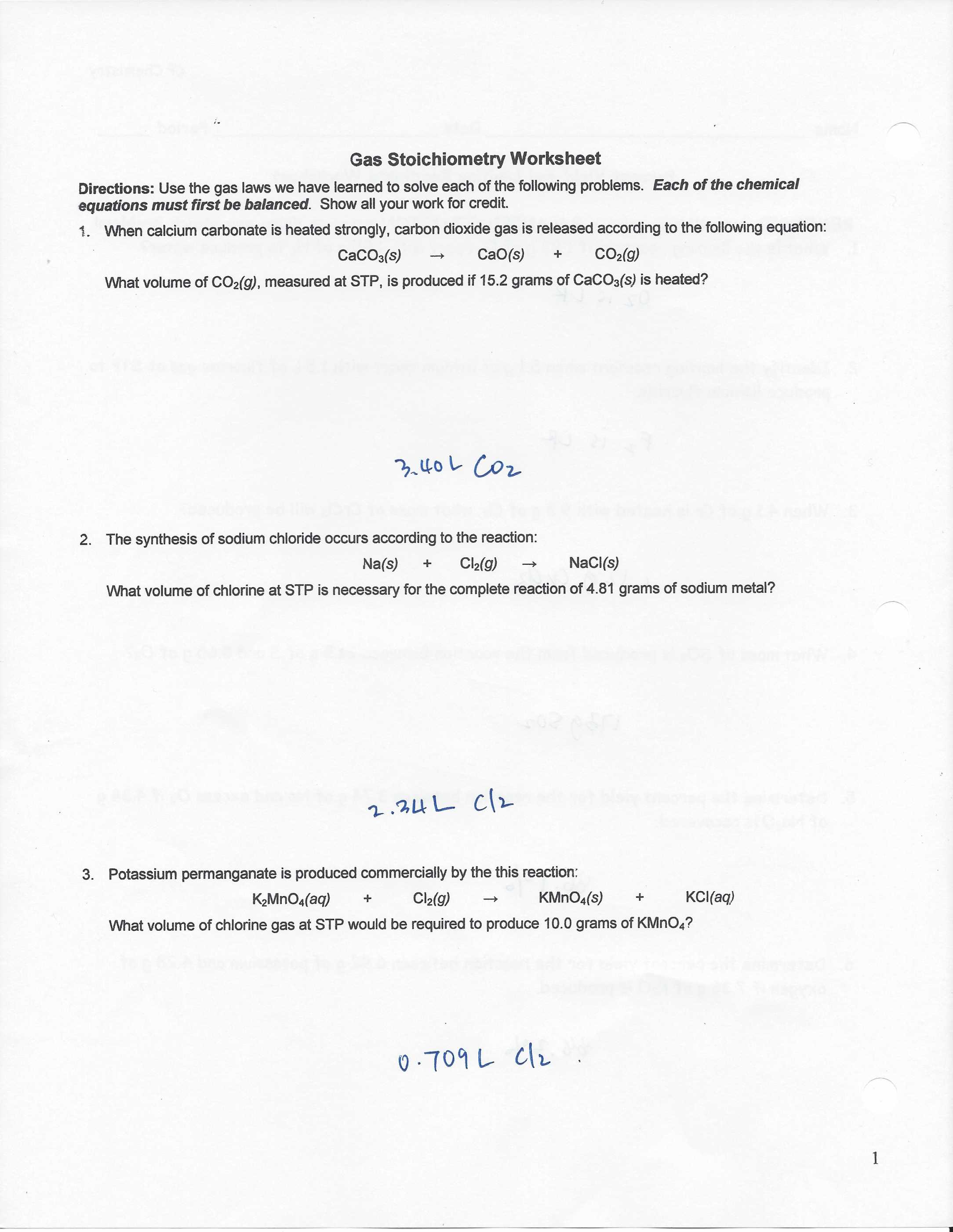 Gas Stoichiometry Worksheet with solutions with Worksheet Limiting Reactant and Percent Yield Worksheet Answer Key