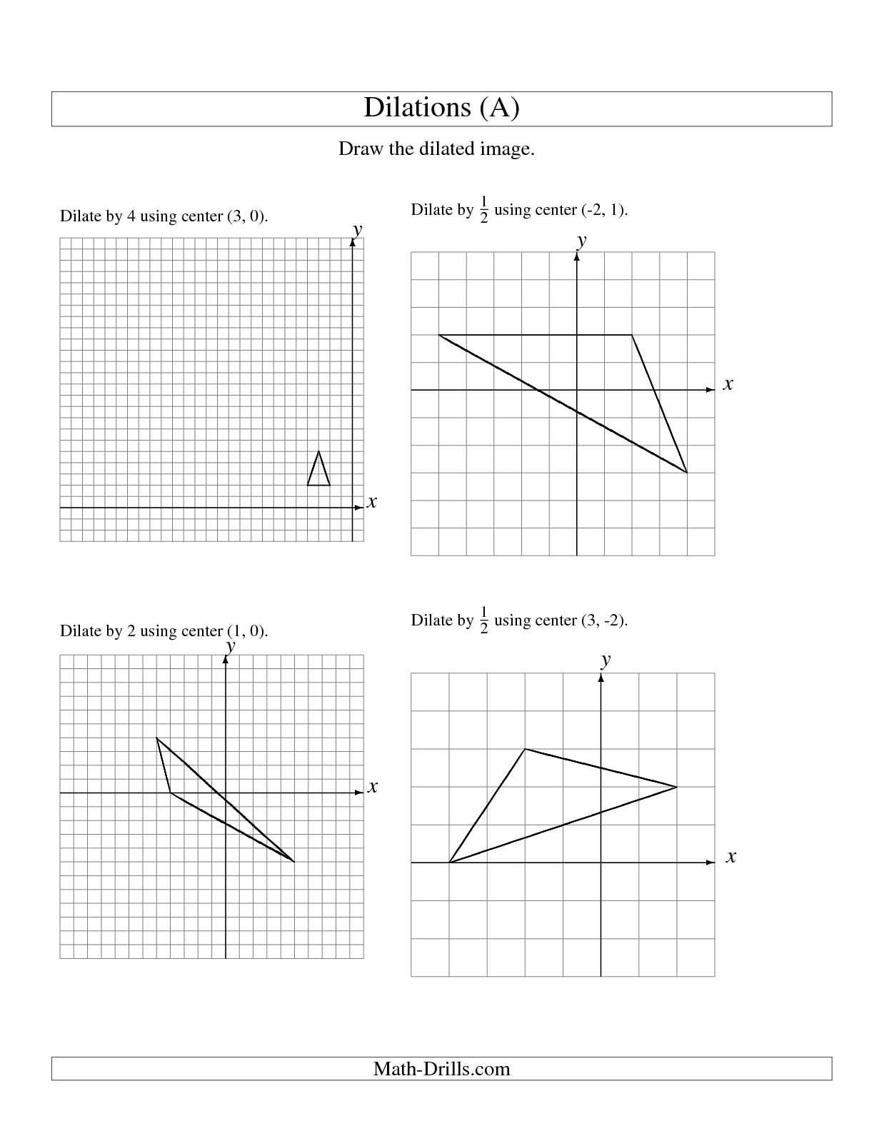 Geometry Cp 6.7 Dilations Worksheet and Math Dilation Worksheet