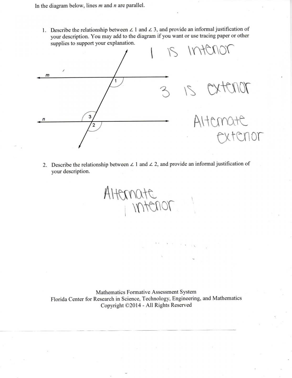Geometry Parallel and Perpendicular Lines Worksheet Answers Also Angle Relationshipse Worksheet Answers Math Worksheets In