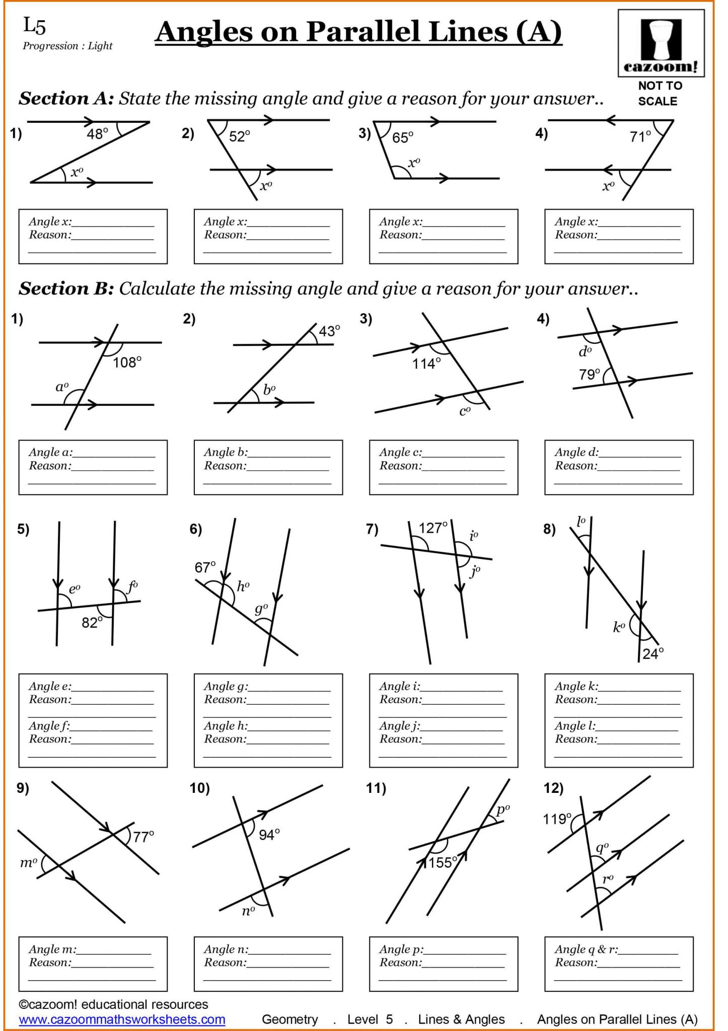 Geometry Parallel and Perpendicular Lines Worksheet Answers as Well as Math Worksheets for Grade 7 Lines and Angles