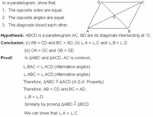 Geometry Parallelogram Worksheet Along with Properties Of Parallelogram Geometrical Proof Middle High School