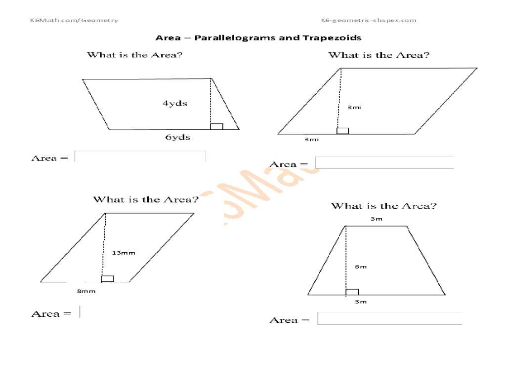 Geometry Worksheet Kites and Trapezoids Answers Key together with area A Parallelogram Worksheets the Best Worksheets Image