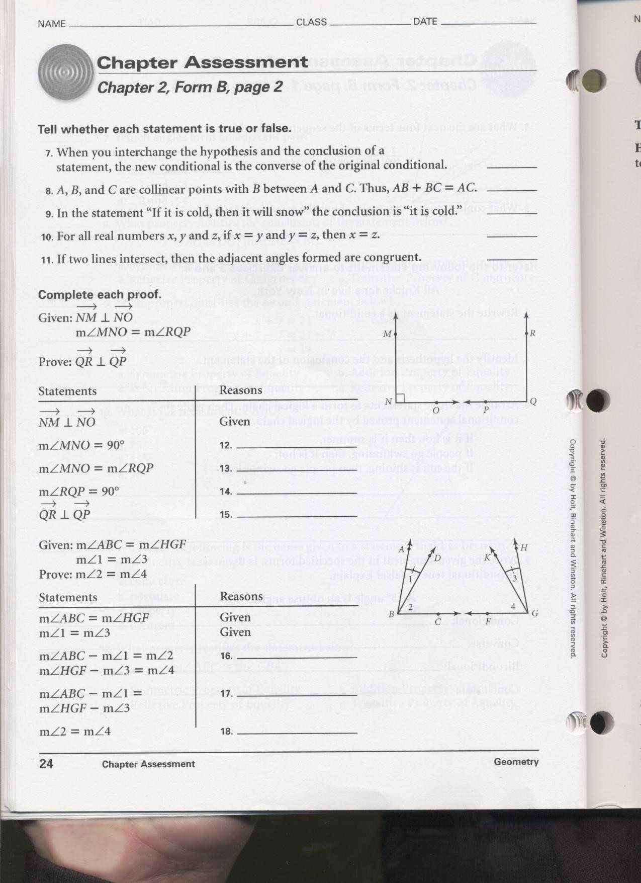 Glencoe Geometry Chapter 4 Worksheet Answers with Holt Mathematics Worksheets with Answers Inspirational Pythagorean