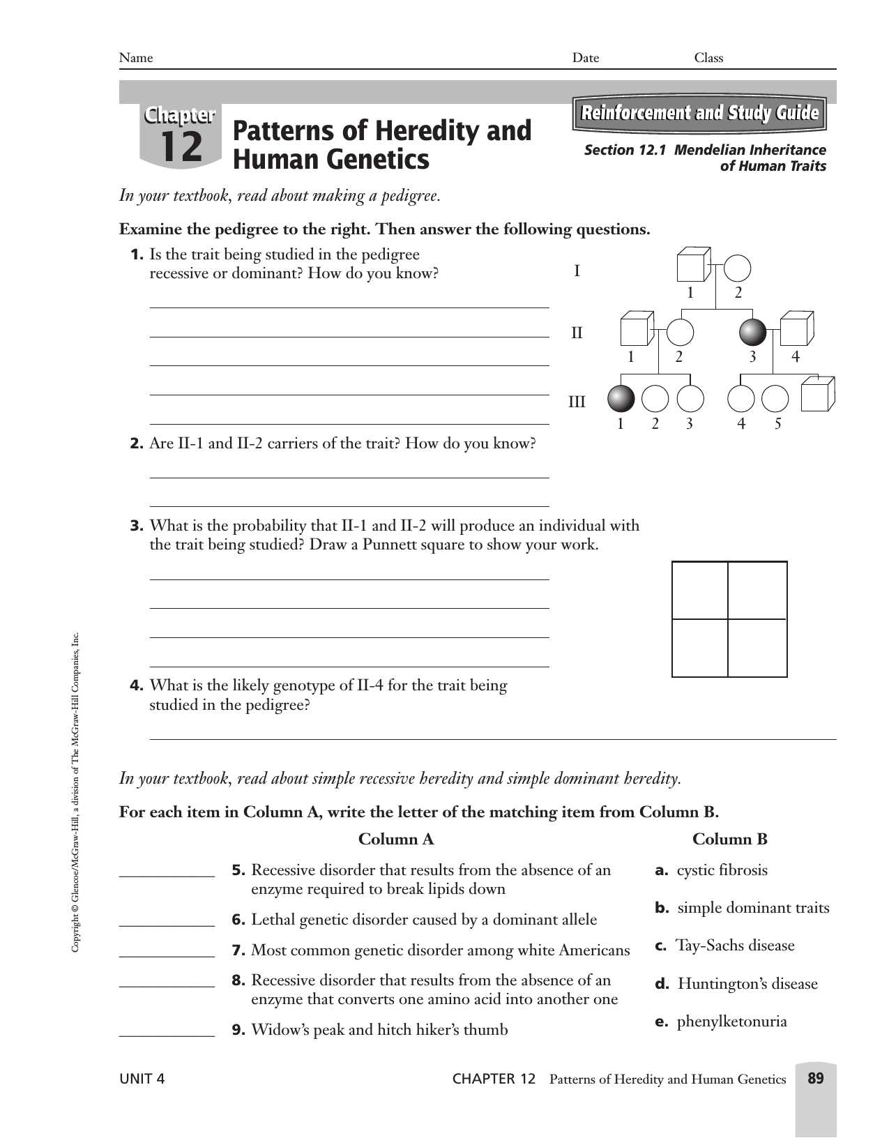 Glencoe World Geography Worksheet Answers with Pedigree Stu S Worksheet Answers Choice Image Worksheet for Kids