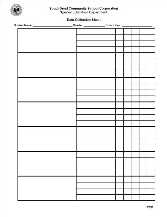 Goal Tracking Worksheet and Data Collection Sheets for Iep Goals aslitherair