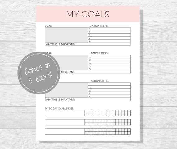 Goal Tracking Worksheet or Goal Template Goal Planner Printable Life Goals Printable Goal