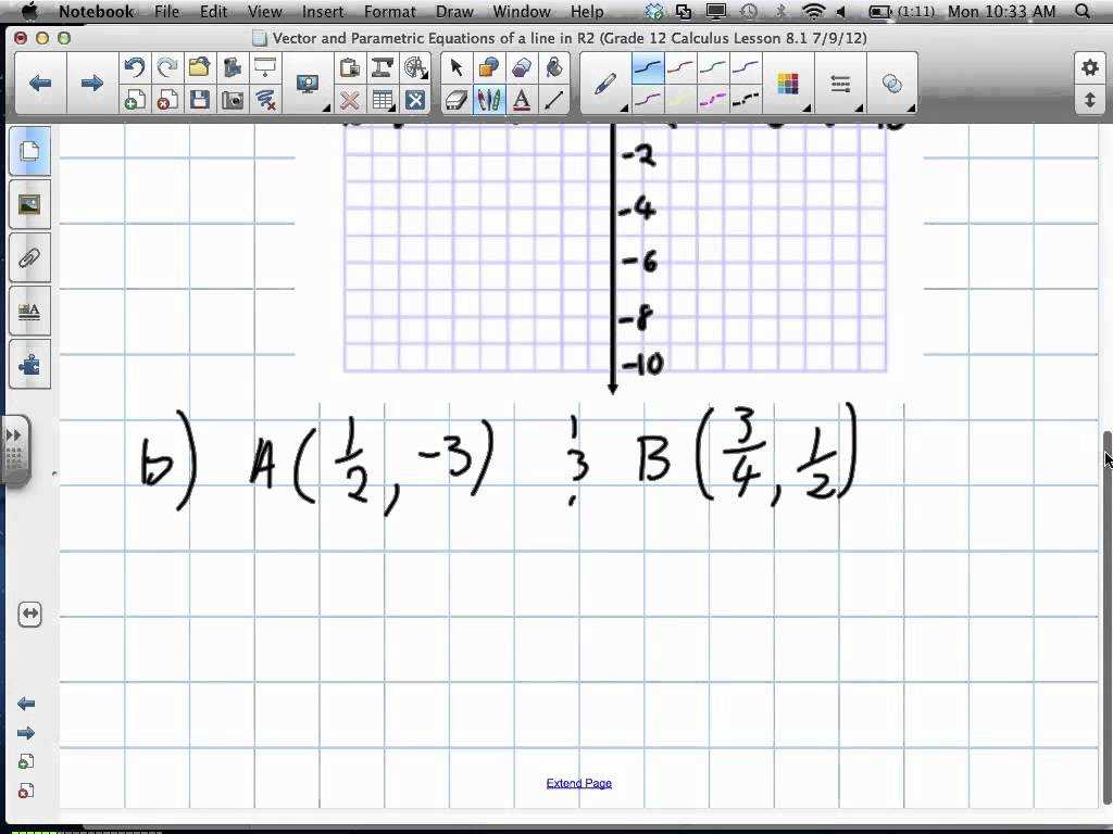 Graphing Linear Equations Using A Table Of Values Worksheet or Vector and Parametric Equations Of A Line In R2 Grade 12 Cal