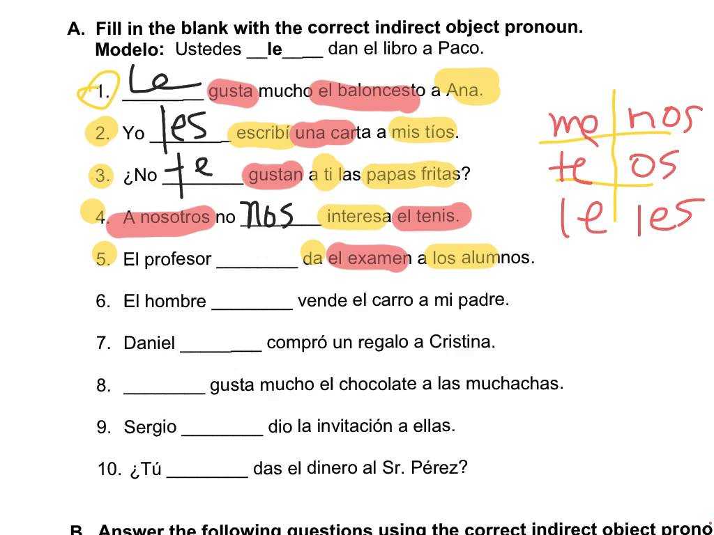 Hair Color formulation Worksheets or Direct and Indirect Object Pronouns Spanish Worksheets