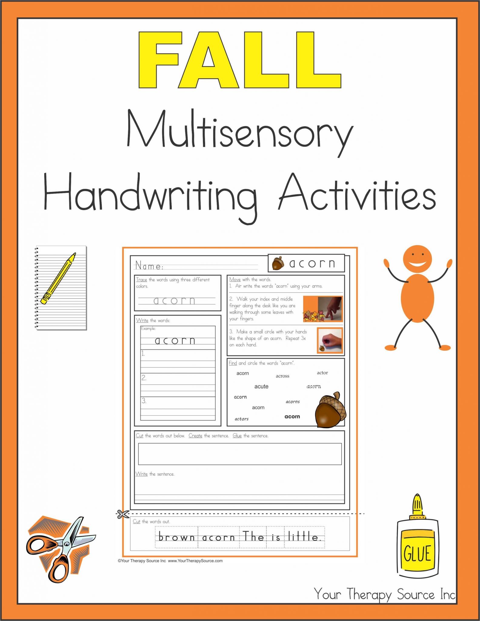 Handwriting Practice Worksheets Also Fall Multisensory Handwriting Activities Fall Multisensory