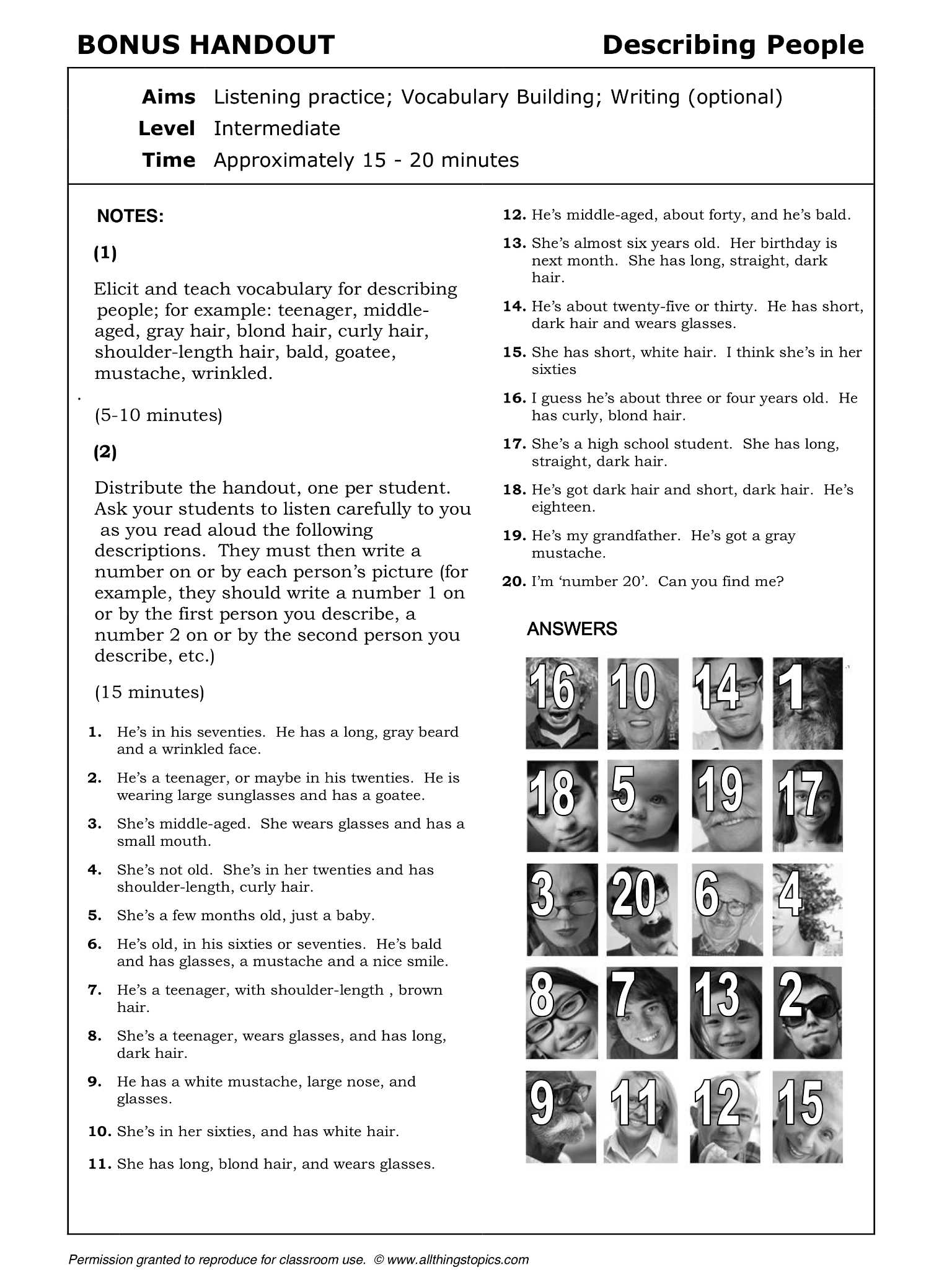 High School Vocabulary Worksheets together with Face Describing People Faces English Learning English
