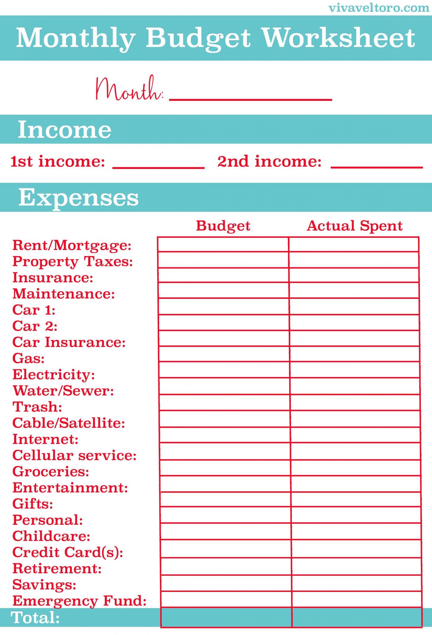 Home Budget Worksheet Pdf and Use This Monthly Bud Worksheet to Take Control Of Your Personal