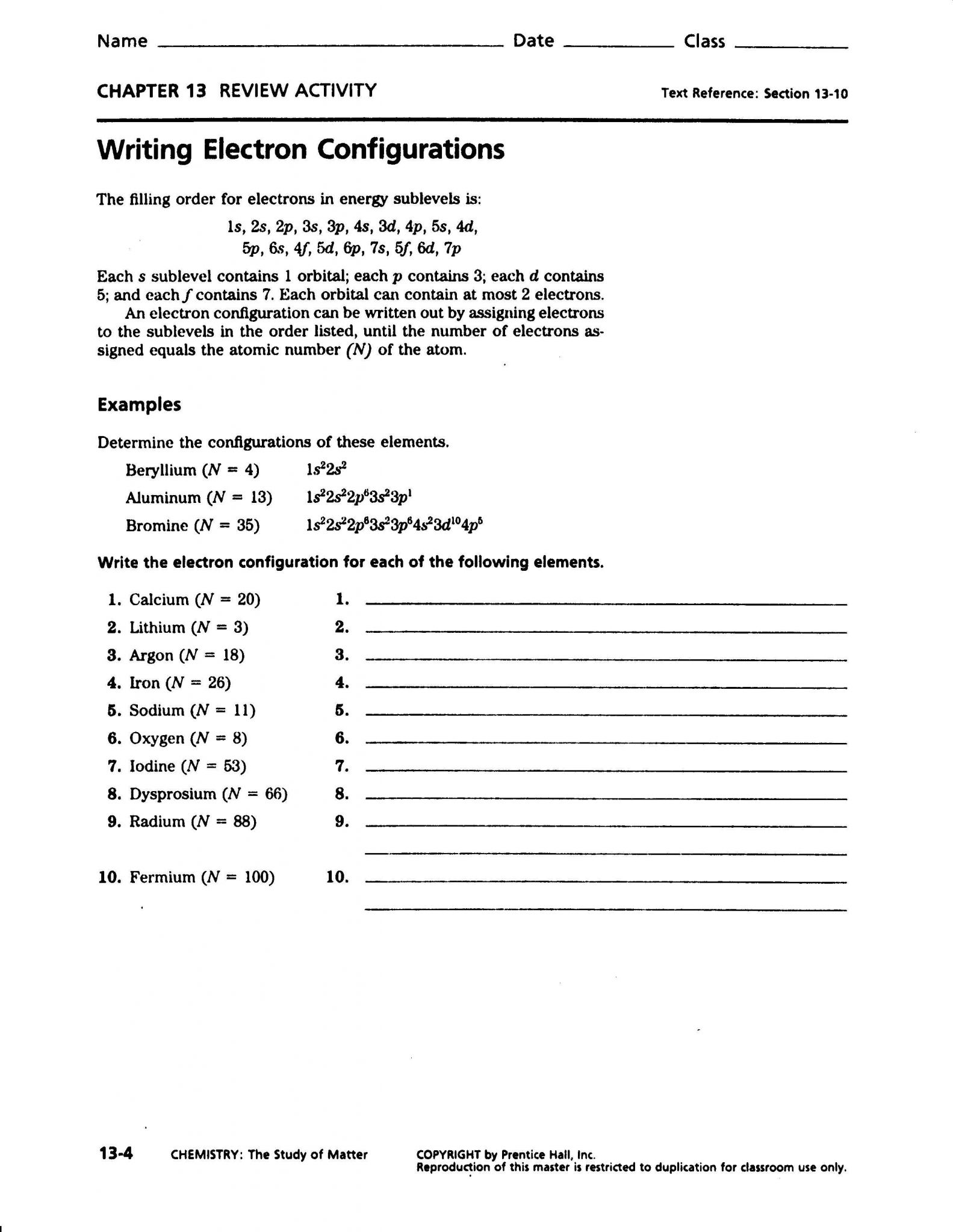 Honors Chemistry Worksheet Along with Electron Configuration Chart Template Resume Template Sample