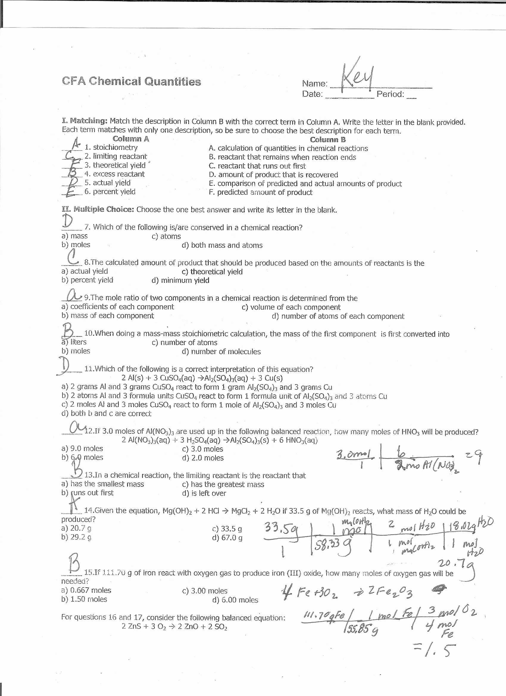 Honors Chemistry Worksheet and Mass to Mass Stoichiometry Problems Worksheet Image Collections