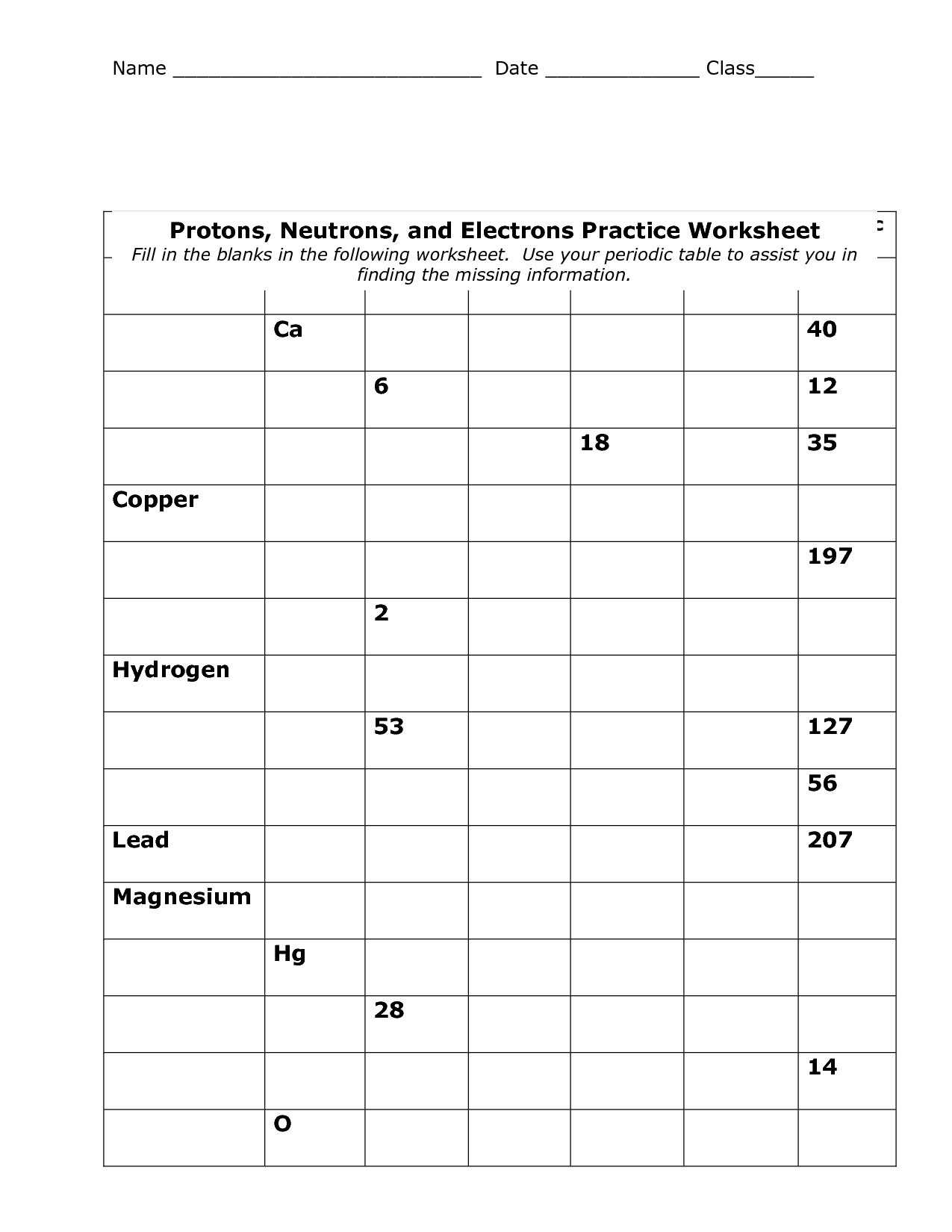 Hunting the Elements Worksheet Answers or Periodic Table Worksheets High School Fresh Answer Key to the