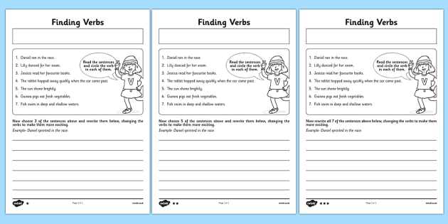 Identifying Adverbs Worksheet or Finding Verbs Worksheet Activity Sheet Finding Verbs
