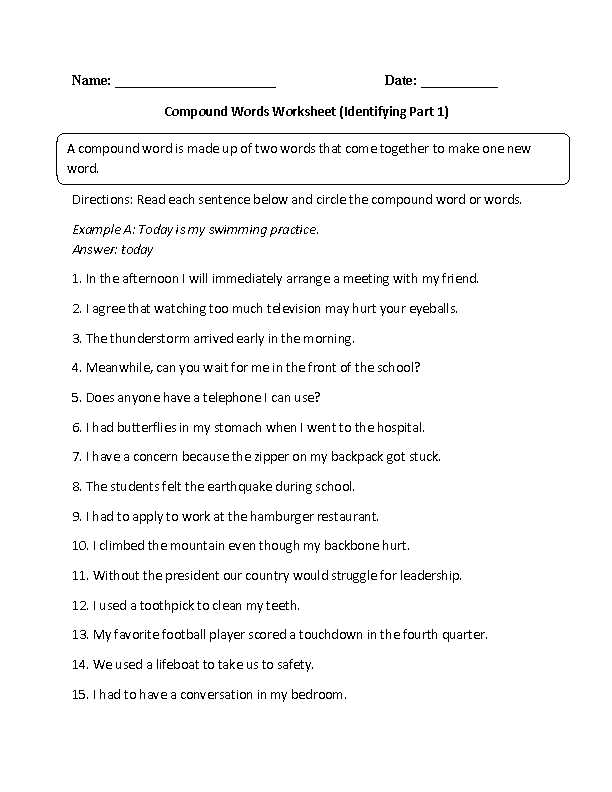 Identifying Adverbs Worksheet together with Identifying Pound Words Worksheet Education