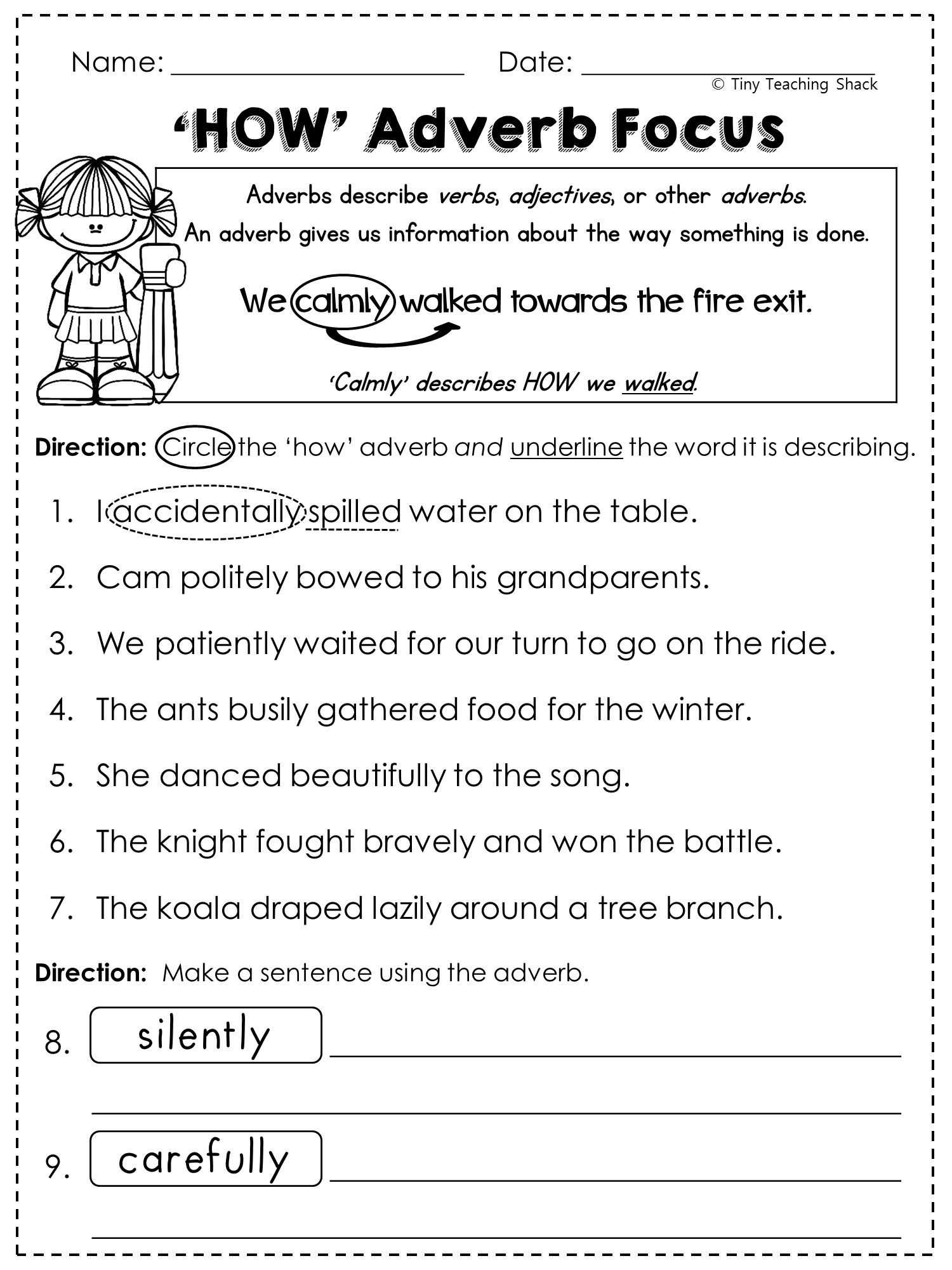 Inference Worksheets 3rd Grade and Free Adverb Worksheet Printables Pinterest