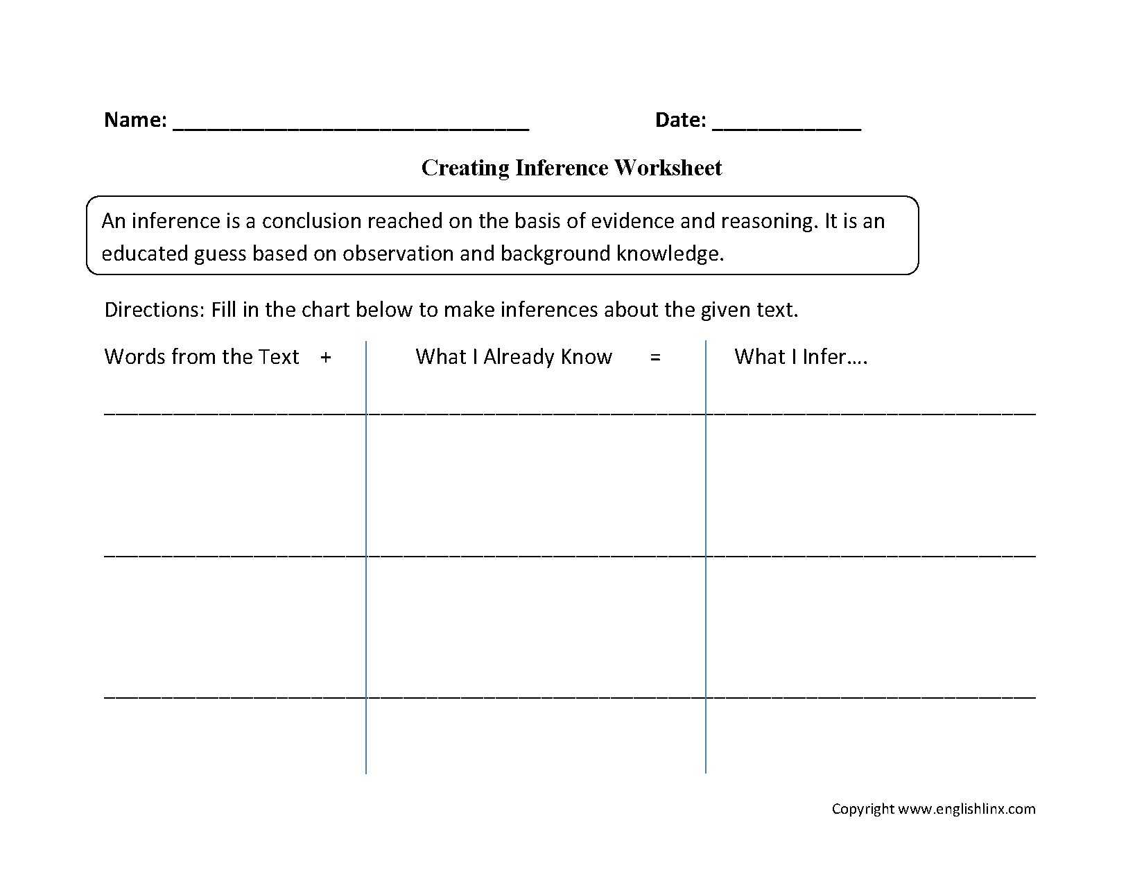 Inference Worksheets 3rd Grade with Inference Worksheets High School Best Drawing Conclusion