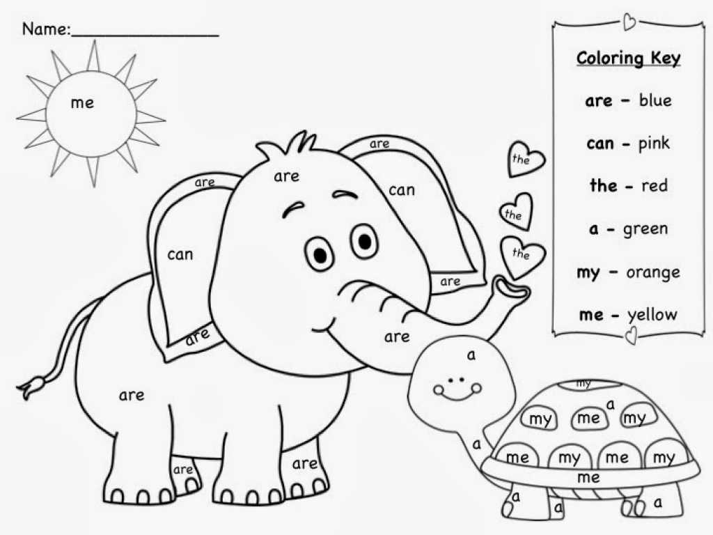 Learning Colors Worksheets Along with Animal Sight Word Coloring Pages Womanmate