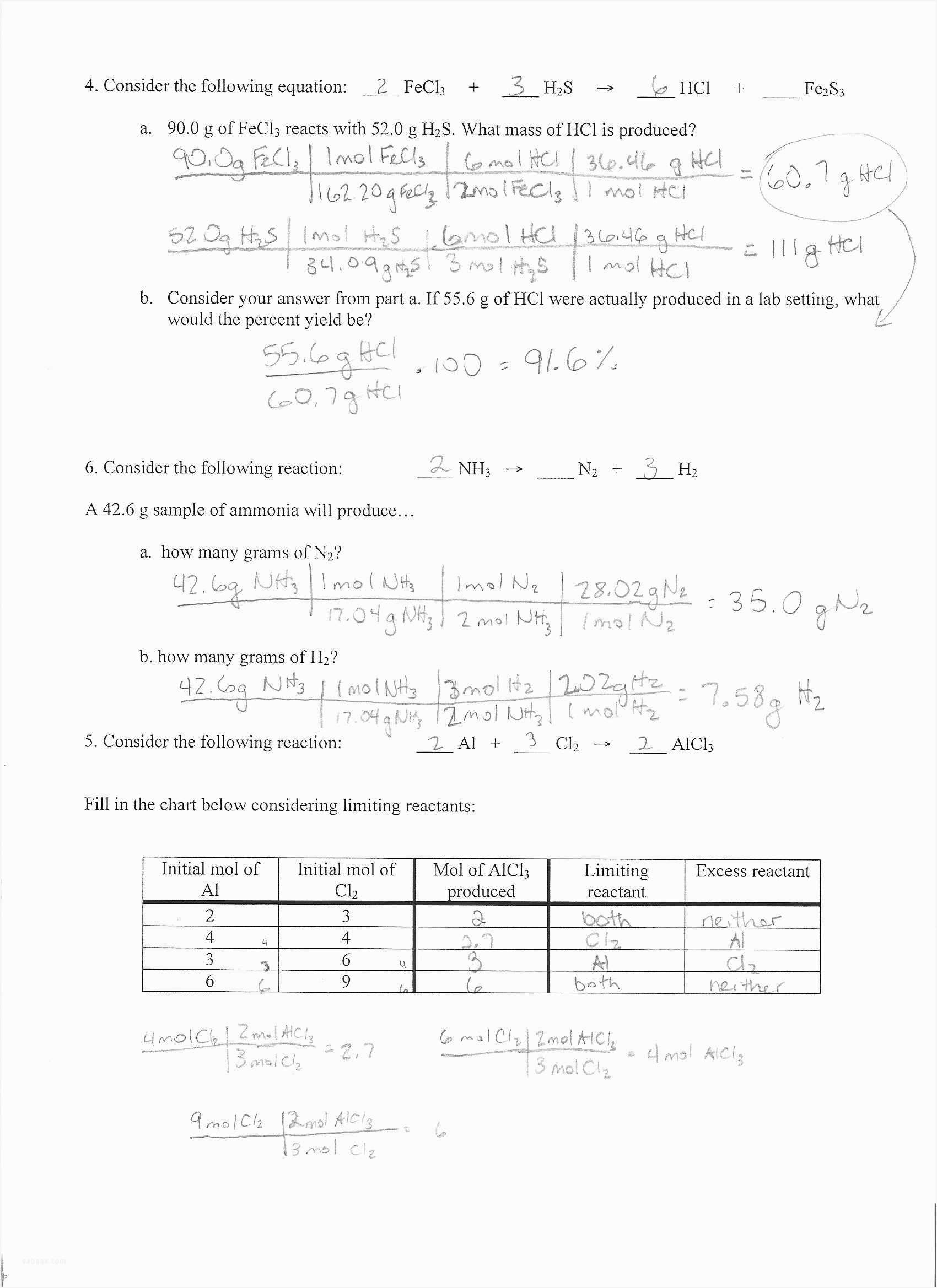 Limiting Reagent Worksheet as Well as Mixed Mole Problems Worksheet Choice Image Worksheet Math for Kids