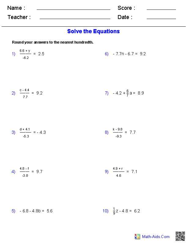Linear Equations Worksheet as Well as Worksheet Works solving Two Step Equations Answers aslitherair