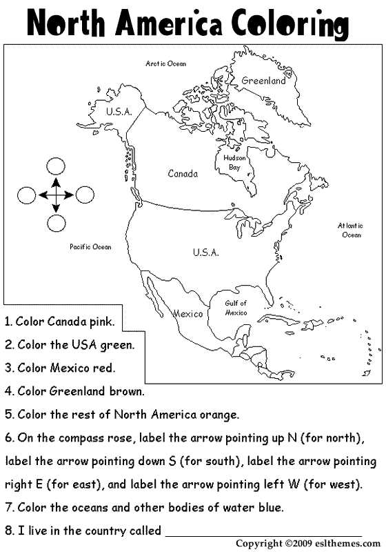 Map Activity Worksheets Along with Printable Picture Of north America