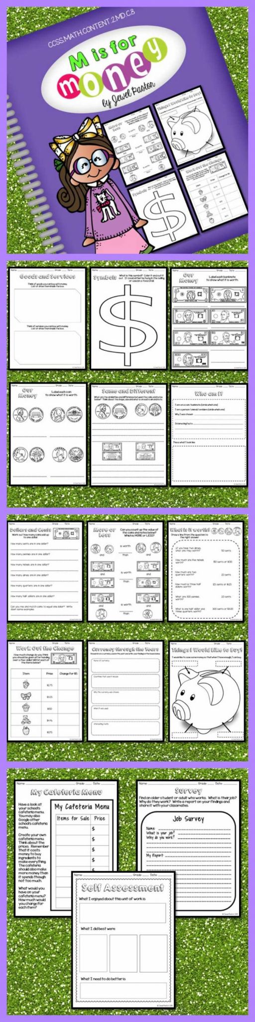Math assessment Worksheets and Money Activities Money Worksheets
