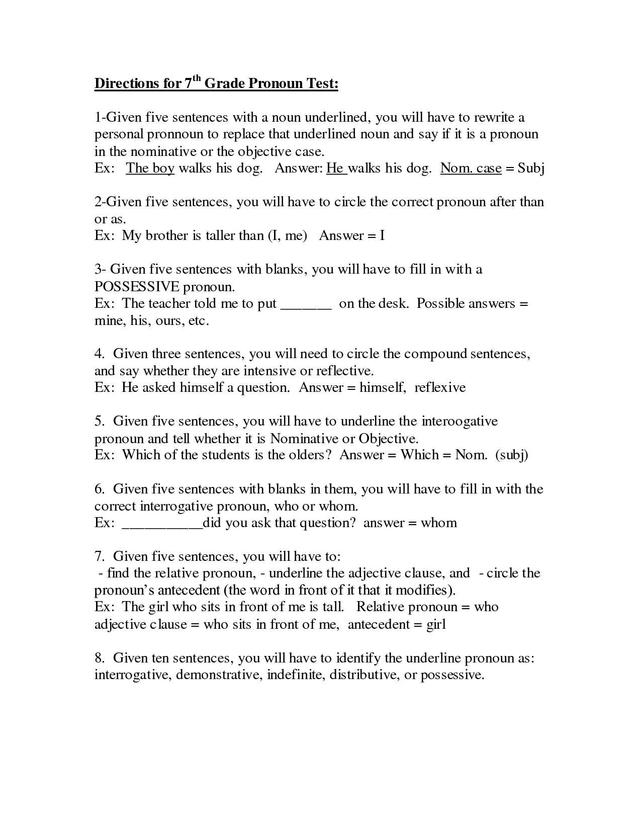 Math assessment Worksheets or 7th Grade English Worksheets Printable