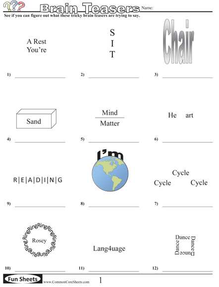 Math Brain Teasers Worksheets together with Free Math Brain Teasers Worksheets Lovely Brain Teaser Worksheets