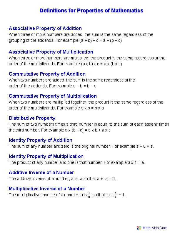 Math Properties Worksheet Pdf Also 11 Best Math Images On Pinterest