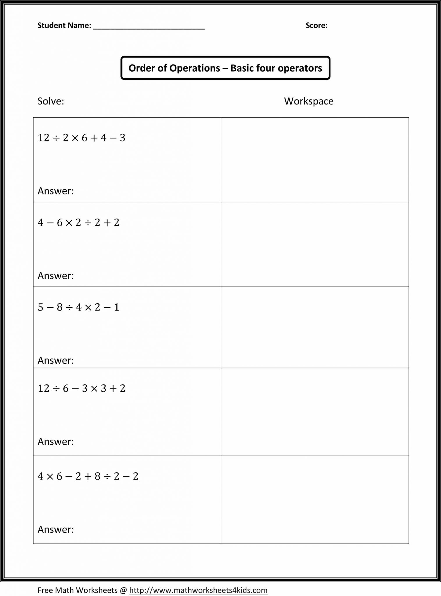 Matrices Worksheet with Answers with Bine Like Terms Worksheets Worksheet for Kids In English