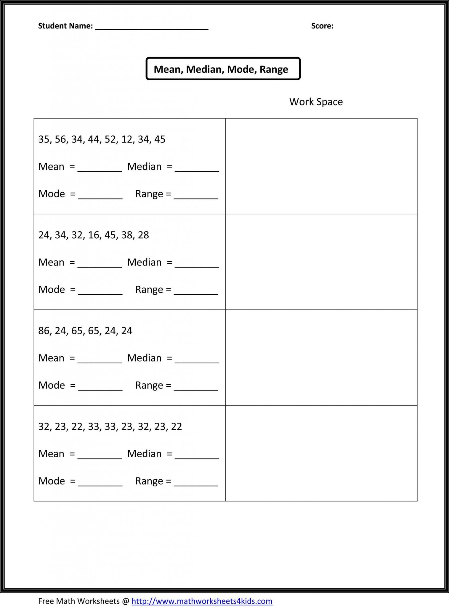 Mean Median Mode and Range Worksheets with Probability Crossword Puzzle Printable Crossword Puzzle Gallery