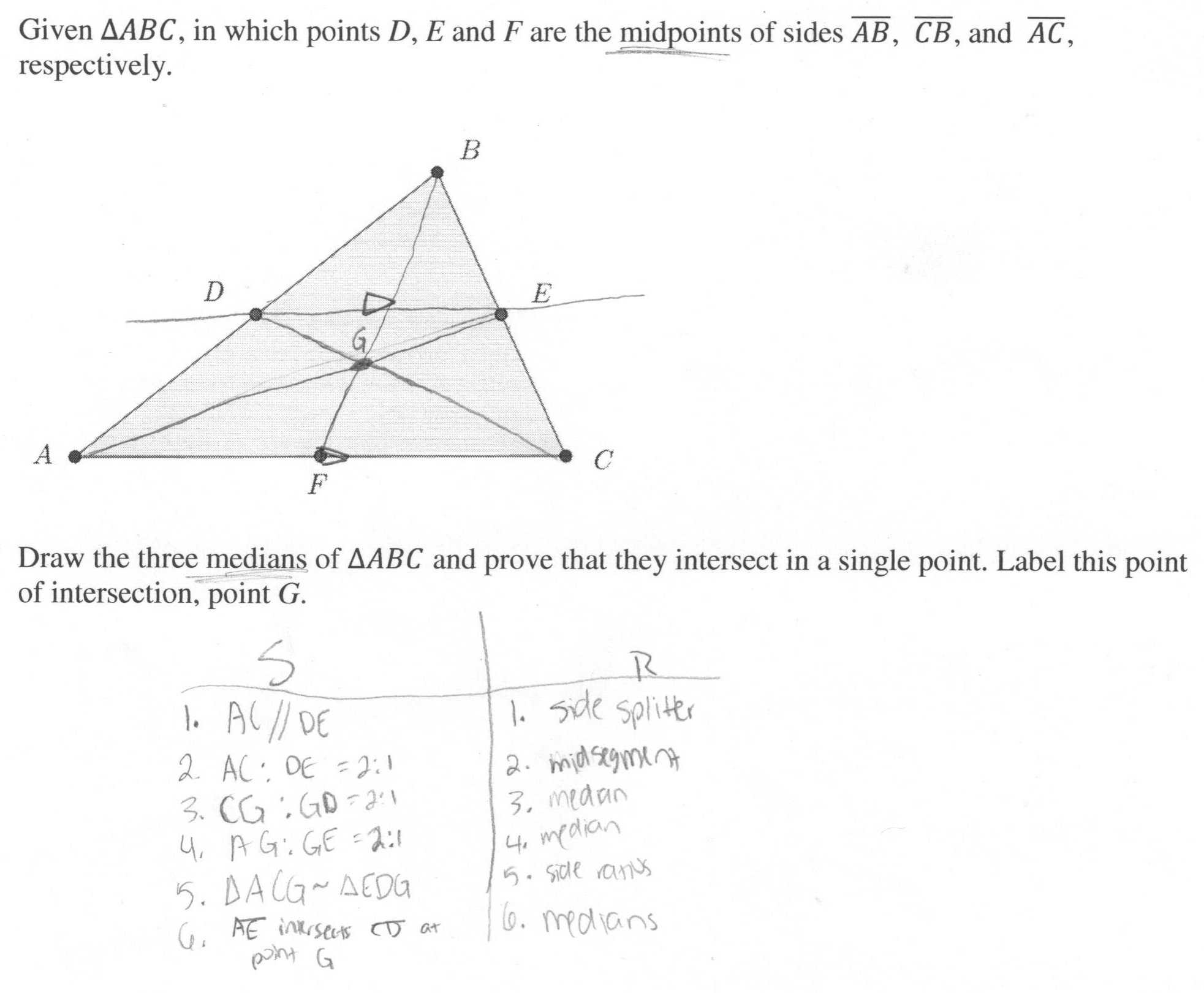 Medians and Centroids Worksheet Answers with Geometry Points Concurrency Worksheet Image Collections
