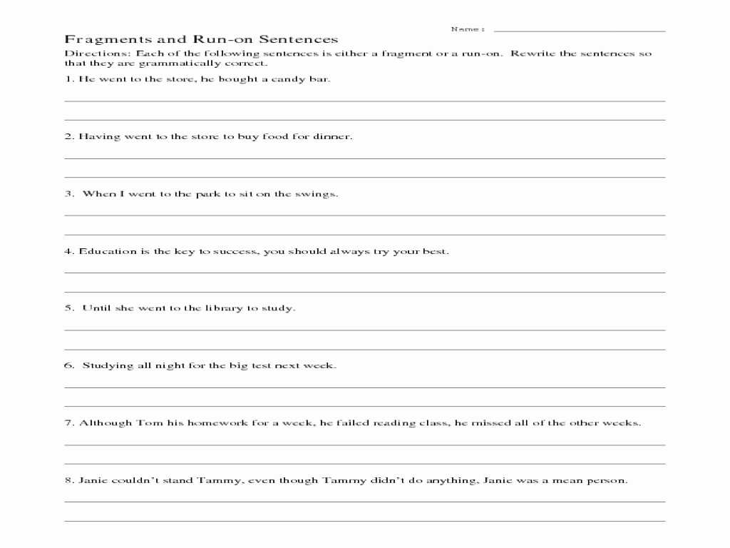 Mgic Self Employed Worksheet or Sentence and Fragment Worksheets Kidz Activities