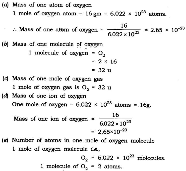 Mole Mass and Particle Conversion Worksheet Also Ncert solutions for Class 9 Science atoms and Molecules